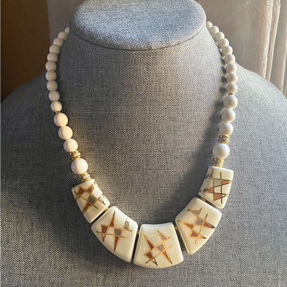Vintage Japanese Ceramic Necklace